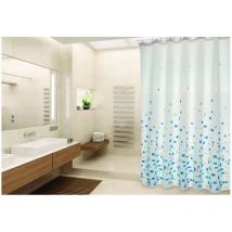 Rideau de douche Polyester brest 180x200cm QUALITà‰ premium Bleu - Anneaux inclus MSV