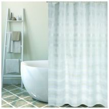 Rideau de douche Polyester amalfi 180x200cm QUALITà‰ premium Blanc - Anneaux inclus MSV