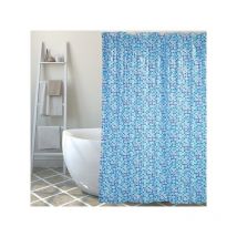 Rideau de douche pvc mosaique 180x200cm Bleu - Anneaux inclus MSV
