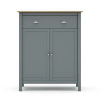 Mkric - Mueble auxiliar 2 puertas 1 cajón modelo Miguel acabado verde kaki/roble. 110cm(alto) 90cm(ancho) 40cm(prof).