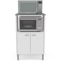 Mueble auxiliar microondas en acabado color blanco, 95 cm(alto) 58cm(ancho) 41cm(largo)