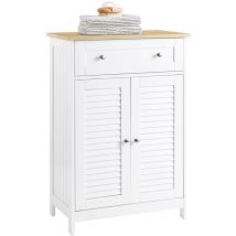 Mueble Auxiliar para Baño Armario de Almacenaje Organizador para Baño con 2 Cajones 2 Estantes y 2 Puertas 60 x 35 x 88cm FRG238-WN Sobuy es