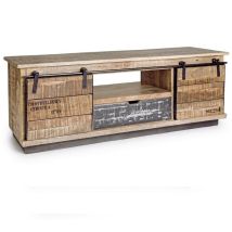 Hellin - Mueble Bajo 2 Puertas 1 Cajón Tudor cm 130x40x50h