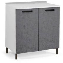 Mueble bajo de cocina con dos puertas color cemento 80x50x85H cm