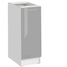 Mueble bajo de cocina Eco Gris Brillo 1 puerta L 30 cm