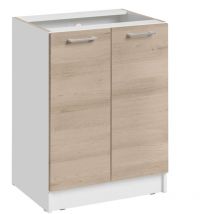 Mueble bajo de cocina con 2 puertas Eco Roble Natural l 60 cm