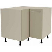 Md Block - Mueble bajo de rincón acabado en puertas en color visón, 85 cm(alto)93x93 cm(ancho)60 cm(largo)