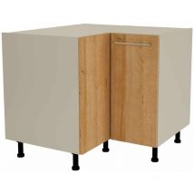 Md Block - Mueble bajo de rincón acabado en puertas en color roble vega, 85 cm(alto)93x93 cm(ancho)60 cm(largo)