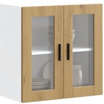 Armario pared para cocina puerta cristal Porto roble artesanal Vidaxl