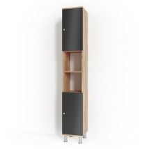 Vicco - Armario de baño Fynn, Roble, 30 x 190 cm