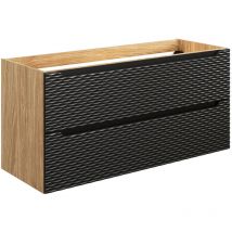 Petits-meubles - Mueble bajo lavabo 120cm 2 cajones Elora Negro y madera