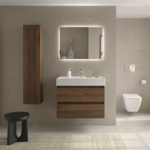 Mueble baño Bequia 100cm y lavabo Nogal100x45x66