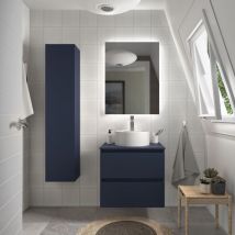 Salgar - Mueble baño Bequia 70cm y Encimera y lavabo posar Azul 70x45x56