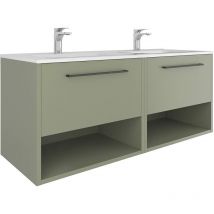 Kassia - Mueble baño + lavabo Soho l 120 x a 50 x p 45 cm Verde