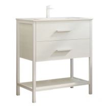 Kassia - Mueble baño Formentera 80 cm + lavabo Madera blanco