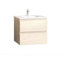 Kassia - Mueble baño Maya + lavabo l 60 x a 60 x p 45 cm Roble