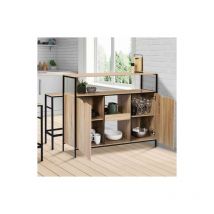 Idmarket - detroit mueble bar de diseño industrial con puertas y estantes