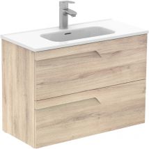 Mobiliario Royo - Conjunto mueble de baño de 2 cajones compacto vitale - royo Color: Beige Nature - Opciones: Mueble + Lavabo - Medidas: 80 cm
