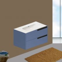 Toscohome - Mueble de baño 80 cm con cajones azul claro - Anterior