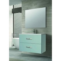 Inve - mueble de baño alberta suspendido 80 2C agua marina y lavabo onix sin espejo