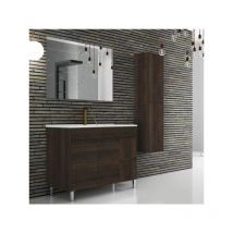Mueble de baño ancho Isquia con lavabo y espejo. Se envía montado. 70CM Roble Evasión