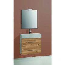 Inve - mueble de baño duni 60 cm. blanco/cartagena laminado 2 cajones con tirador, lavabo y espejo