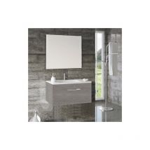 Tegler - Mueble de baño Florencia 3 piezas ( mueble + lavabo + espejo). Se envía montado 80CM Roble Smoky