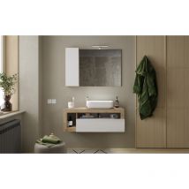 Azura Home Design - Mueble de baño hamburg blanco brillante y Kadiz 110 x 47 x 49 cm