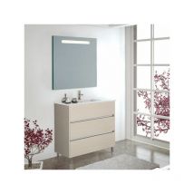 Mueble de baño Imperia 3 piezas con lavabo y espejo. Se envía montado 70CM Crema