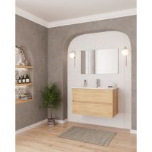 Ctesi - Mueble de baño latino 60cm hera 2 cajones + lavabo