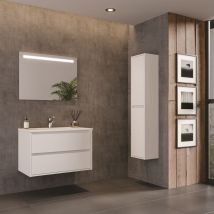 Ctesi - Mueble de baño sado 100cm blanco 2 cajones + lavabo