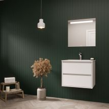 Mueble de baño SADO 60cm BLANCO 2 cajones + lavabo