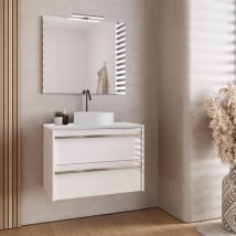 Inve - mueble de baño suspendido emont 60 cm. 2 cajones blanco polar con lavabo circo blanco tir. cromo