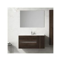 Mueble de baño suspendido Itaca con lavabo y Espejo. Se envía montado 100 cm. Roble Evasión