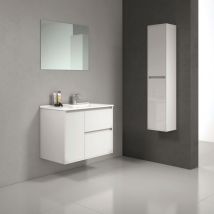 Ctesi - Mueble de baño tagus 120cm blanco 1 puerta y 2 cajones + lavabo