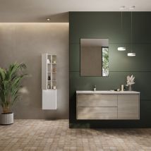 Ctesi - Mueble de baño tagus 120cm oak 1 puerta y 2 cajones + lavabo