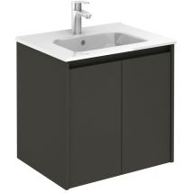 Royo - Conjunto mueble de baño de 2 puertas compacto sansa Color: Blanco brillo - Opciones: Mueble + Lavabo - Medidas: 70 cm