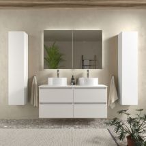 Salgar - Mueble de baño Bequia 120 cm Blanco Mate con Lavabo sobre Encimera