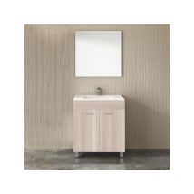 Tegler - Mueble de baño Eco 3 piezas – mueble, lavabo y espejo 75 Cm Estepa