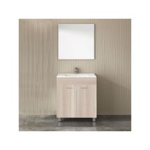 Tegler - Mueble de baño Eco 3 piezas – mueble, lavabo y espejo 80 Cm Estepa