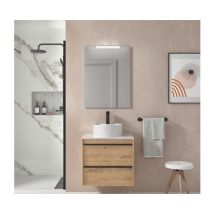 Mueble de baño suspendido de 60 cm en madera de roble ostippo con lavabo - Astoria - 60 cm Standard