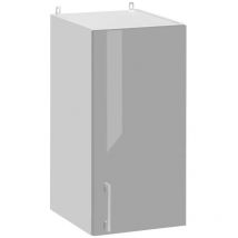 Cuisineandcie - Mueble alto de cocina Eco Gris Brillo 1 puerta l 30 cm