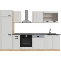 Vicco - Mueble de cocina R-Line, Casa de campo blanca/roble dorado, 300 cm , et Antracita