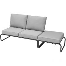 Concept-usine - Mueble de jardín modular sofá 2-3 plazas aluminio gris sorrento