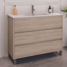 Stano. - Mueble de Lavabo con Patas alcoa - 100 cm de ancho Oak - Oak