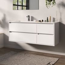 Stano. - Mueble de Lavabo suspendido tuela - 120 cm de ancho Blanco - Blanco
