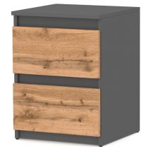 Mueble De Noche Loft 40 Cm Gris Mate Roble Wotan Mesa De Dormitorio Grande