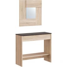 Mueble Recibidor Entrada Consola con Espejo Andy 92x33x79 cm