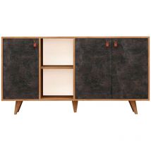 Wellhome - Mueble de Roble oscuro con 100% Tablero aglomerado rechapado en melamina.