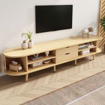 Mueble de tv 175x40x42cm con 2 cajones, compartimento de almacenamiento abierto, capacidad de carga 30 kg, mdf, natural